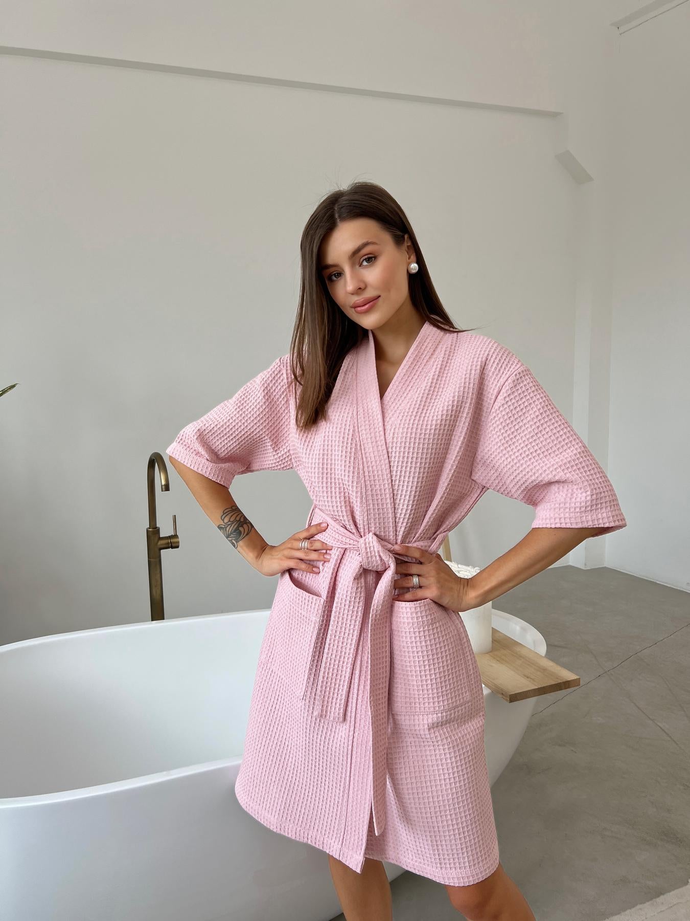 Жіночий халат вафельний Kimono