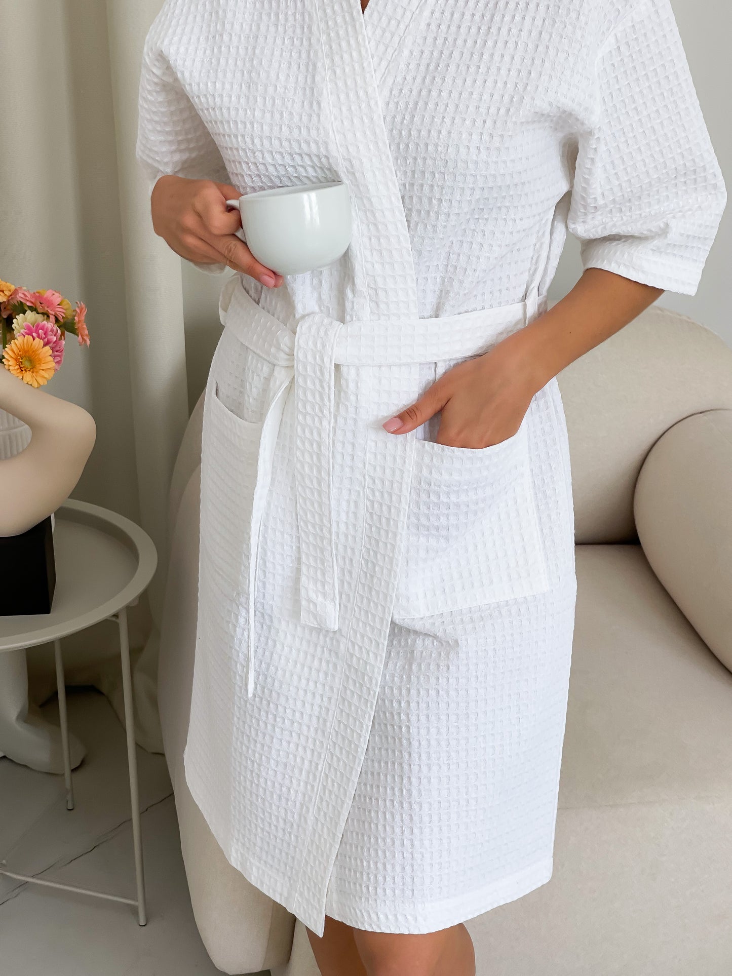 Жіночий халат вафельний Kimono
