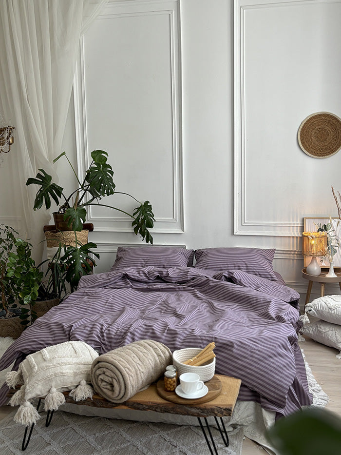 Комплект постільної білизни із бязі Lilac Stripe