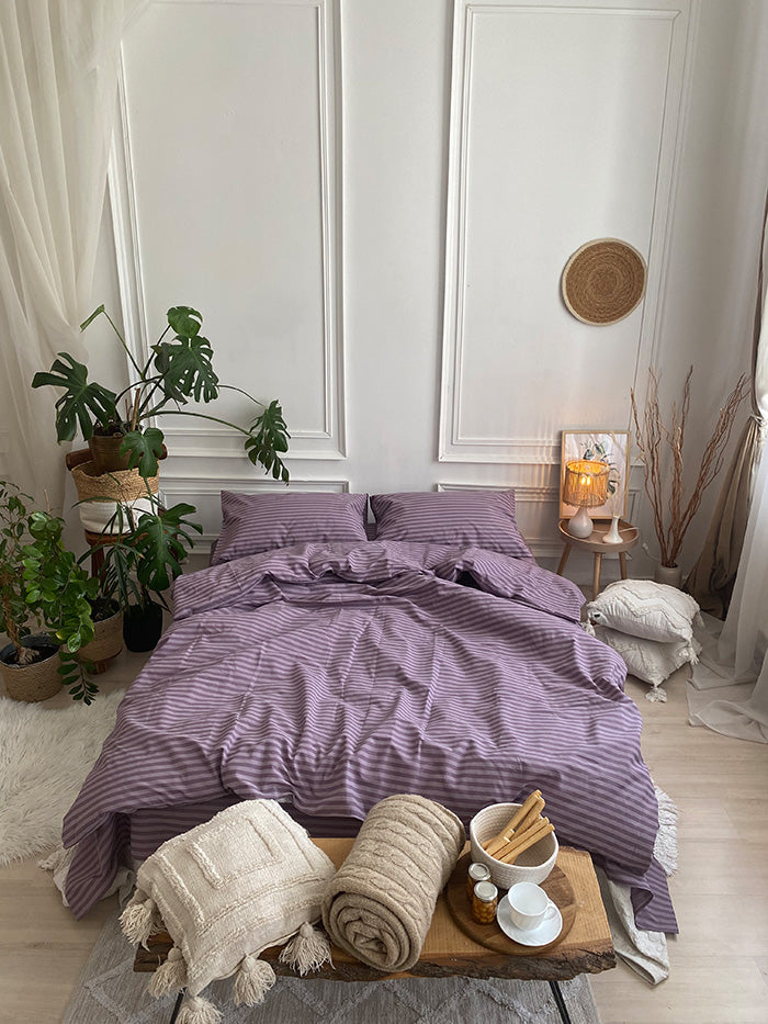 Комплект постільної білизни із бязі Lilac Stripe
