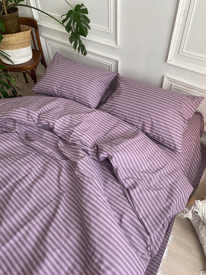 Комплект постільної білизни із бязі Lilac Stripe