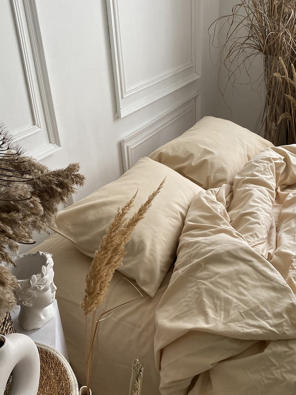 Комплект постільної білизни із фланелі Light Beige