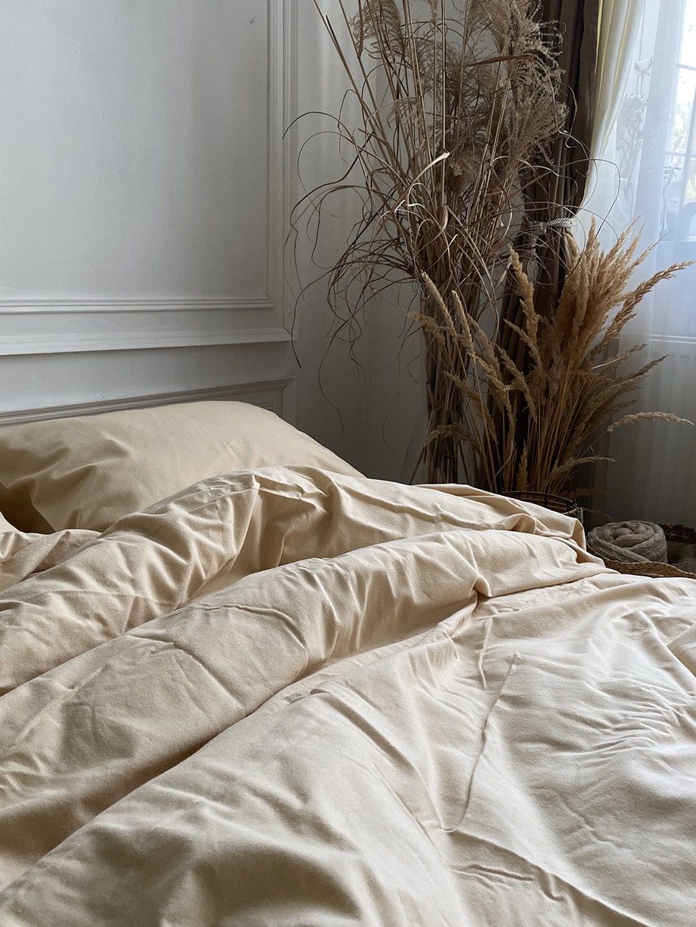 Комплект постільної білизни із фланелі Light Beige