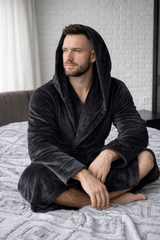 Чоловічий халат з полірованого велсофту Black Diamond