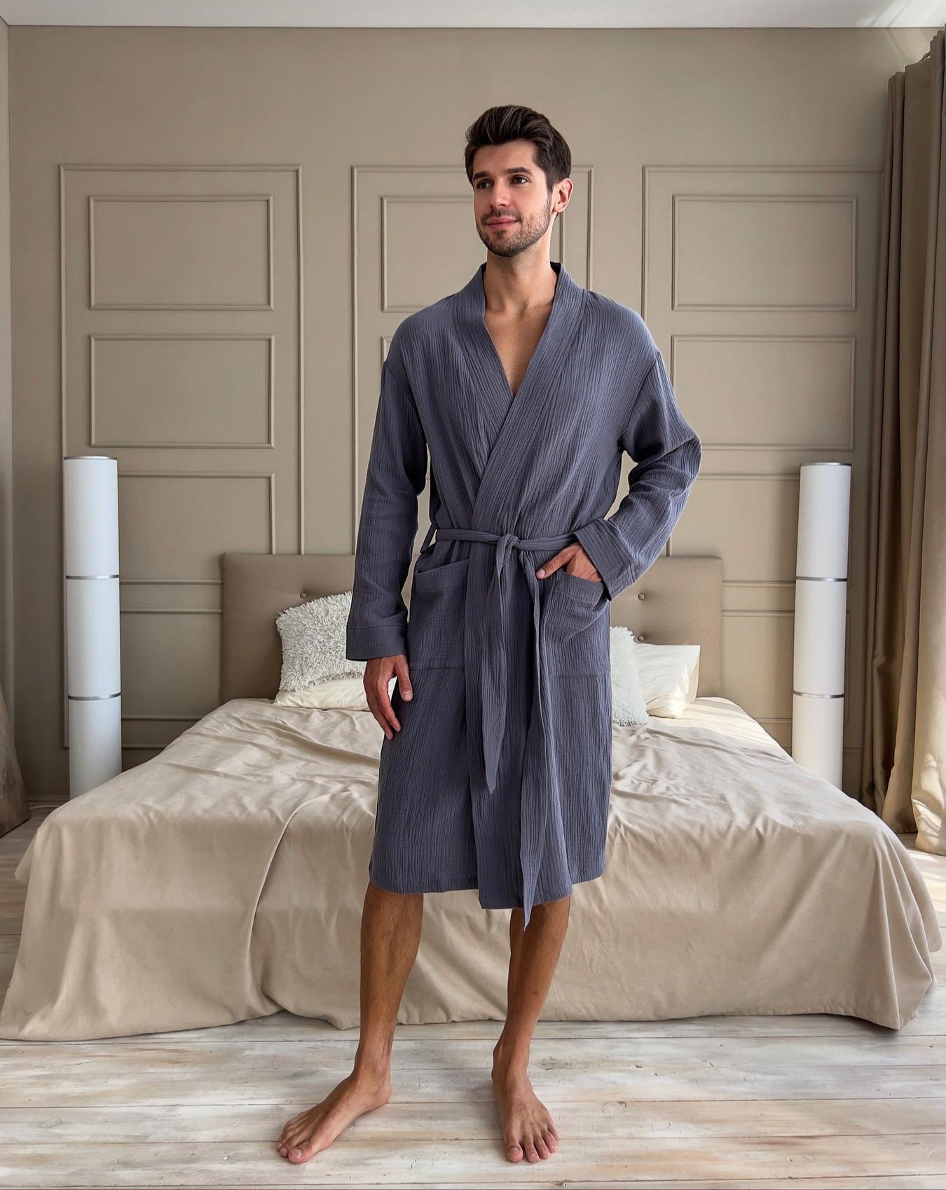 Чоловічий халат мусліновий Estet