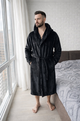 Чоловічий халат з полірованого велсофту Black Diamond