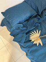 Комплект постільної білизни зі страйп сатину Sea-Green