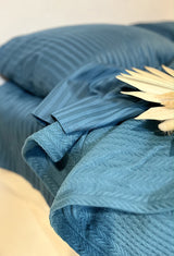 Комплект постільної білизни зі страйп сатину Sea-Green