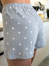 Піжама жіноча із трикотажу Cloudy Heart (футболка та шорти)