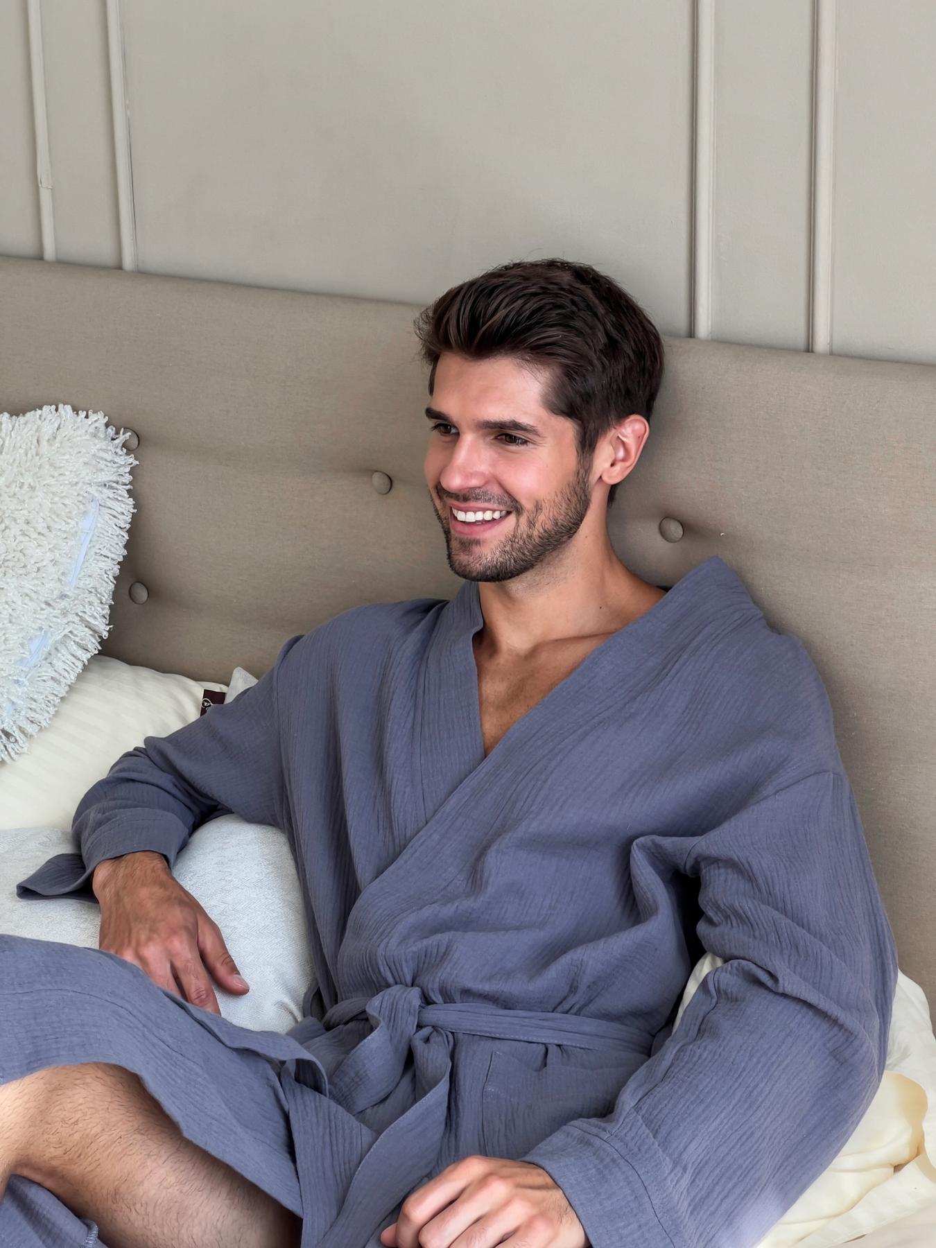 Чоловічий халат мусліновий Estet