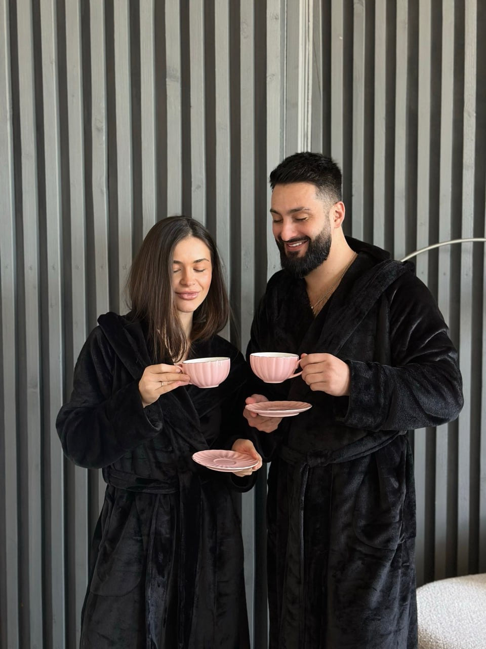 Чоловічий халат з полірованого велсофту Black Diamond