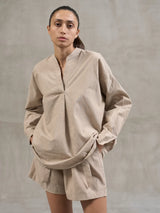 Піжама жіноча з вареної бавовни з сорочкою та шортами