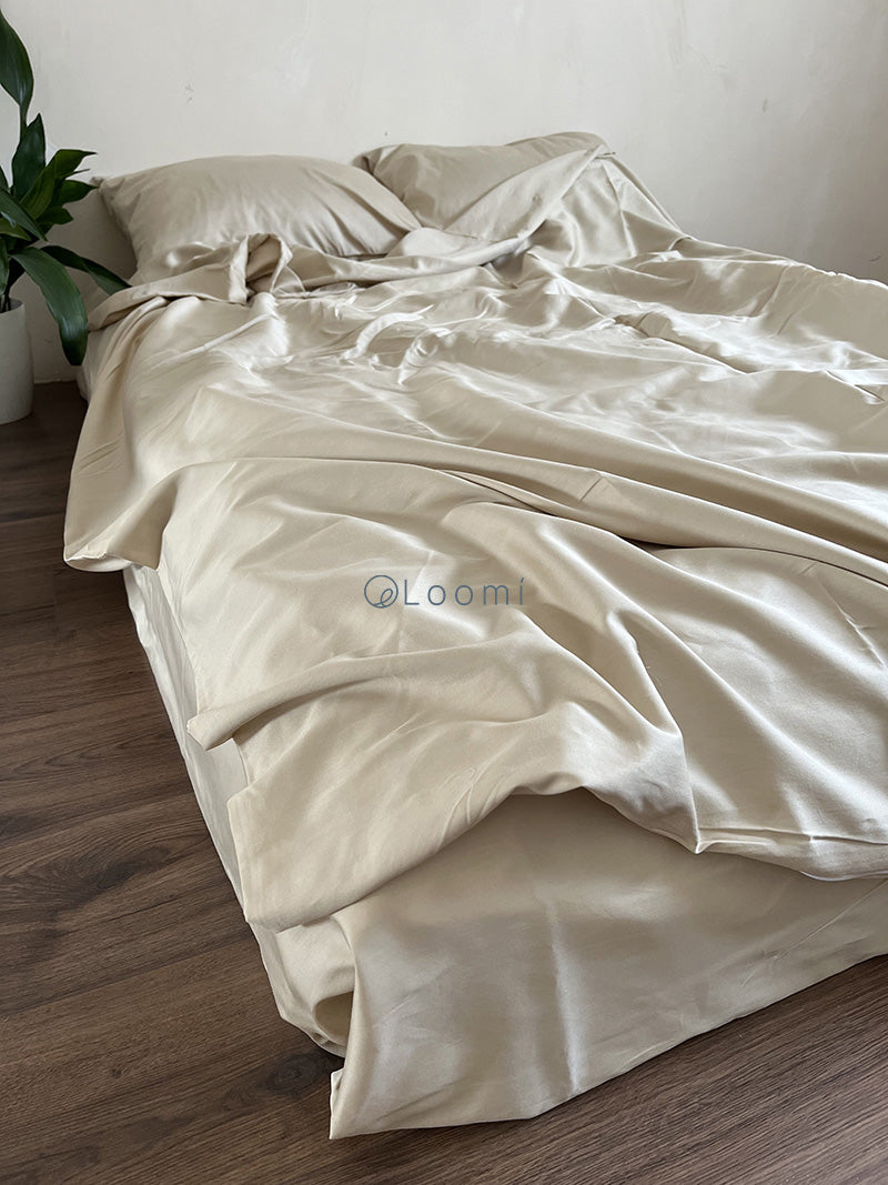 Комплект постільної білизни із преміум сатину Light Beige
