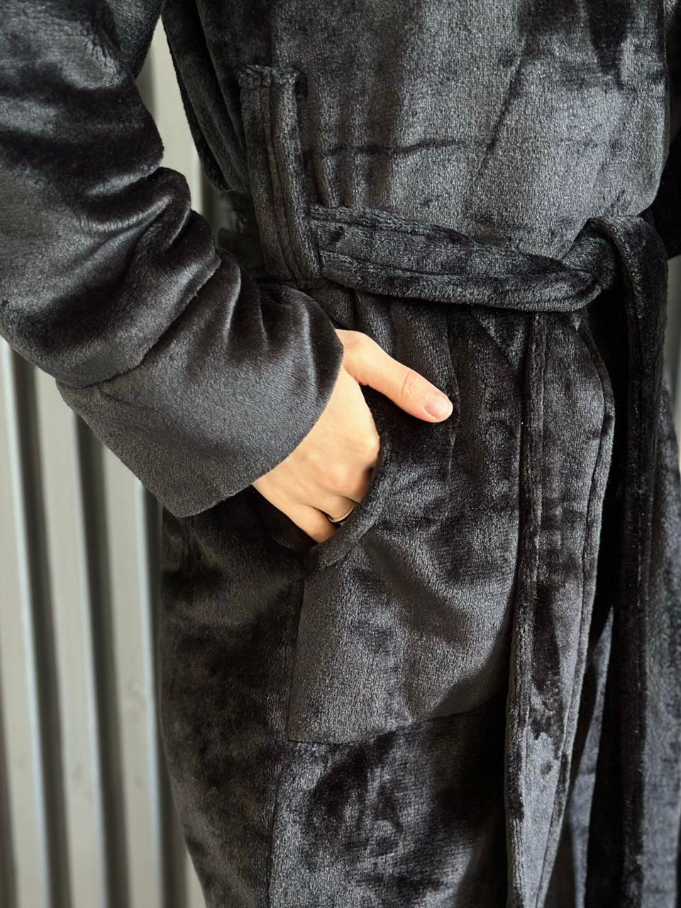 Чоловічий халат з полірованого велсофту Black Diamond