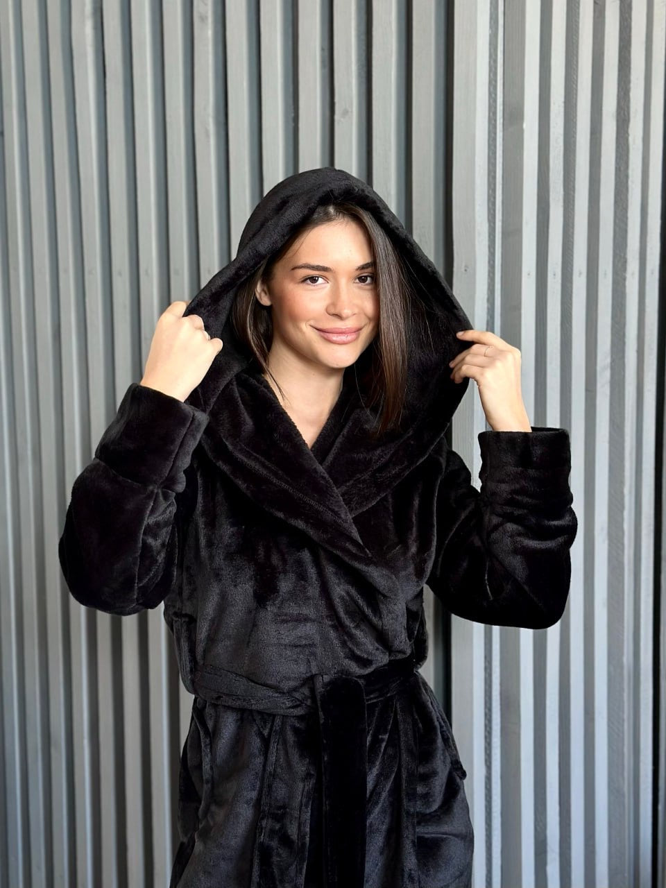 Чоловічий халат з полірованого велсофту Black Diamond