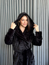 Жіночий халат з полірованого велсофту Black Diamond