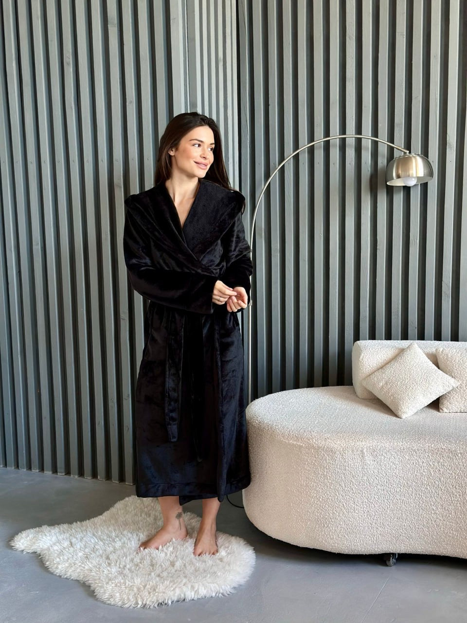 Чоловічий халат з полірованого велсофту Black Diamond