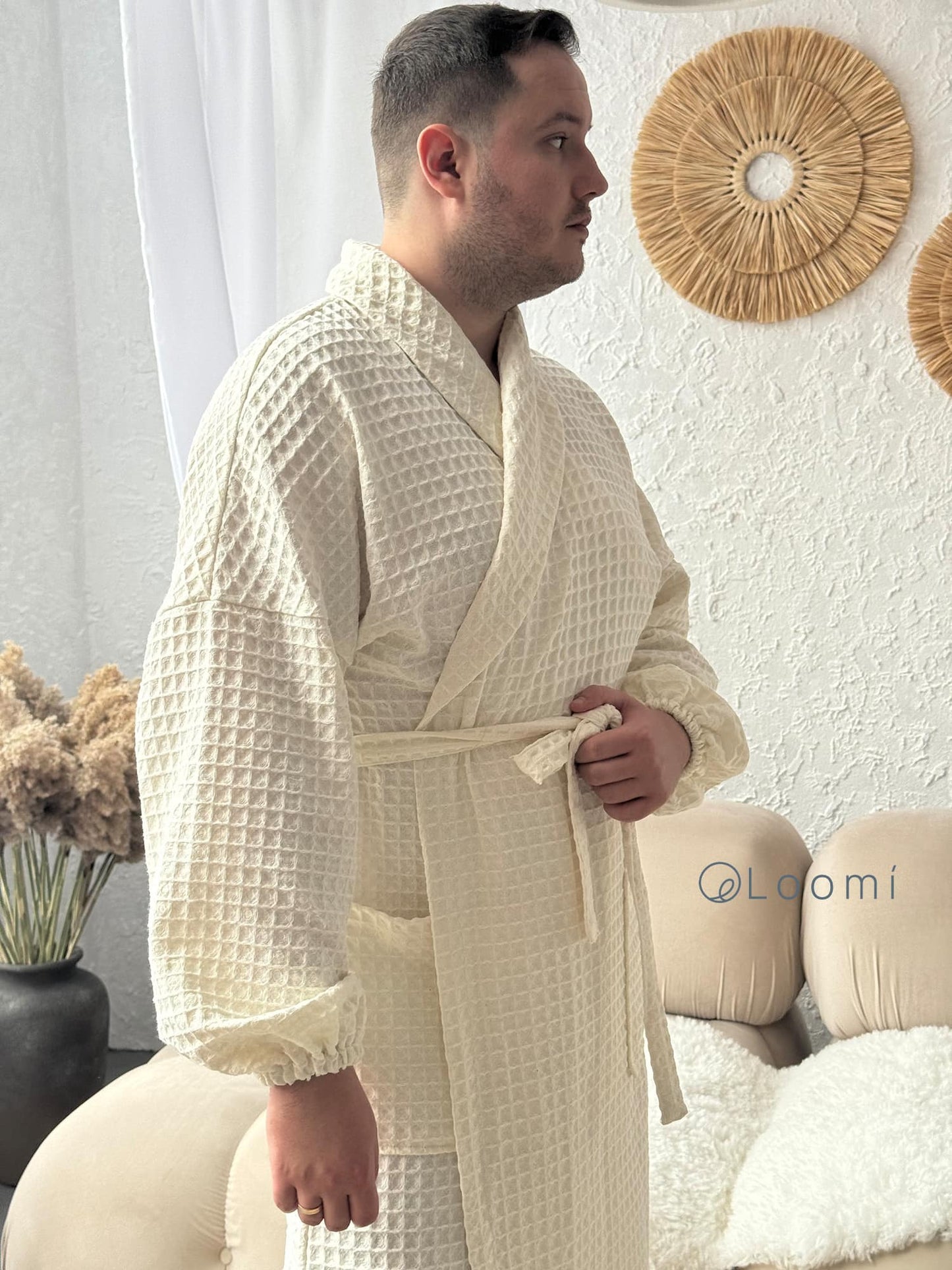 Чоловічий халат з грецької вафельки Greece