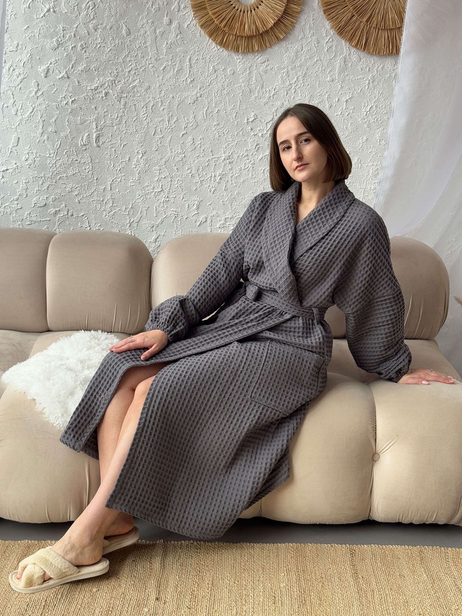Жіночий халат з грецької вафельки Greece