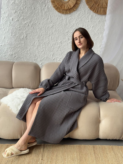Жіночий халат з грецької вафельки Greece