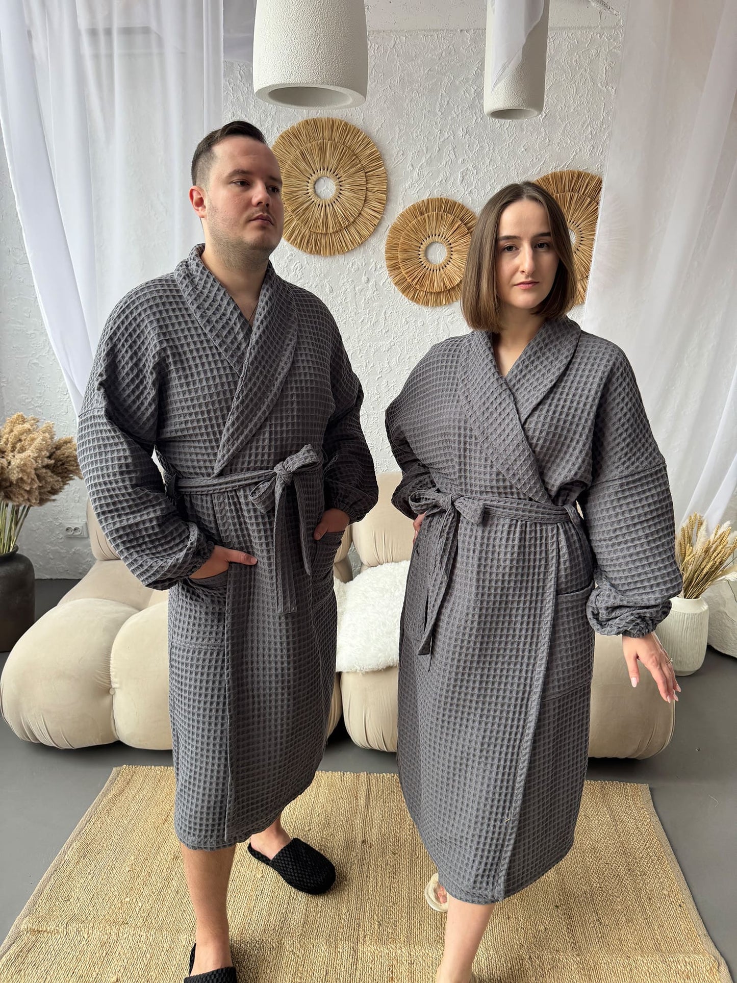 Чоловічий халат з грецької вафельки Greece