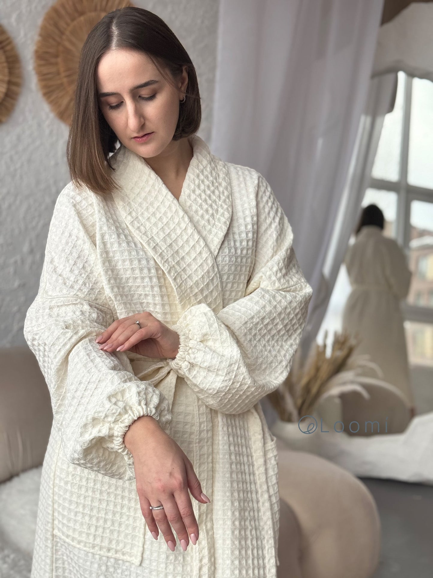 Жіночий халат з грецької вафельки Greece