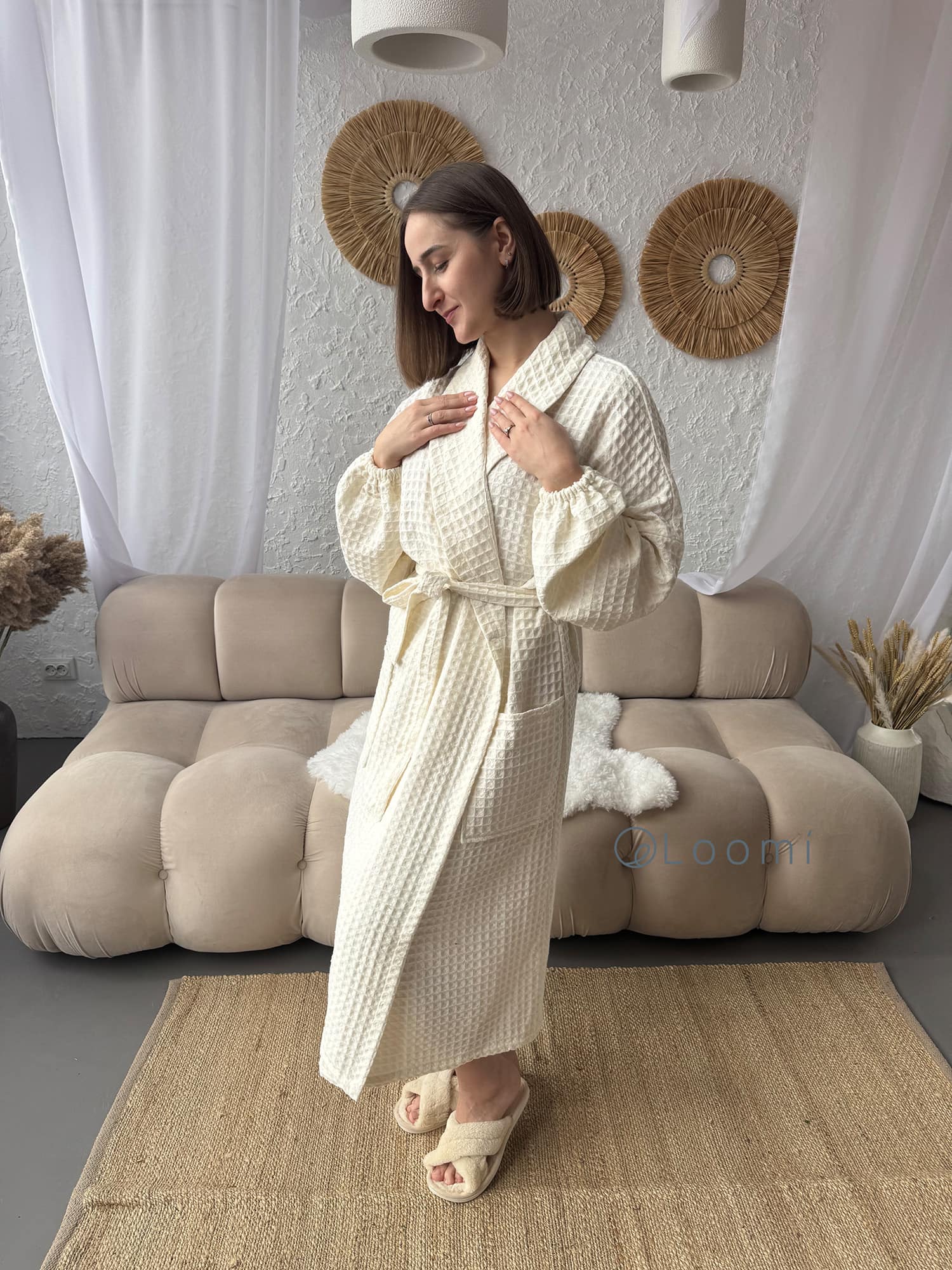 Жіночий халат з грецької вафельки Greece