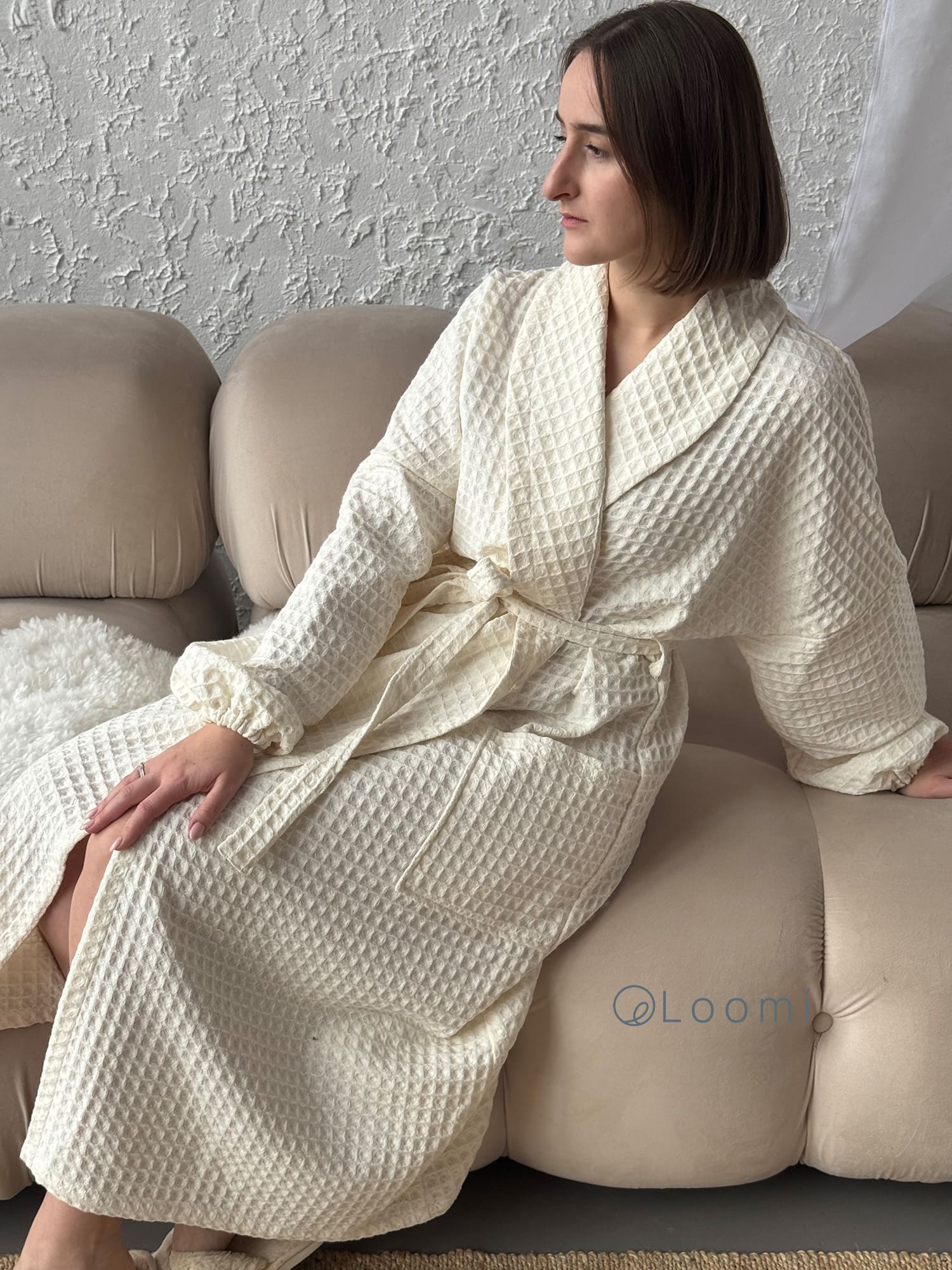 Жіночий халат з грецької вафельки Greece