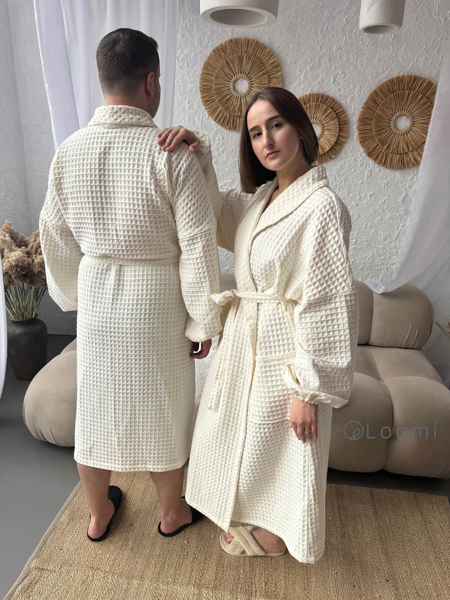 Чоловічий халат з грецької вафельки Greece