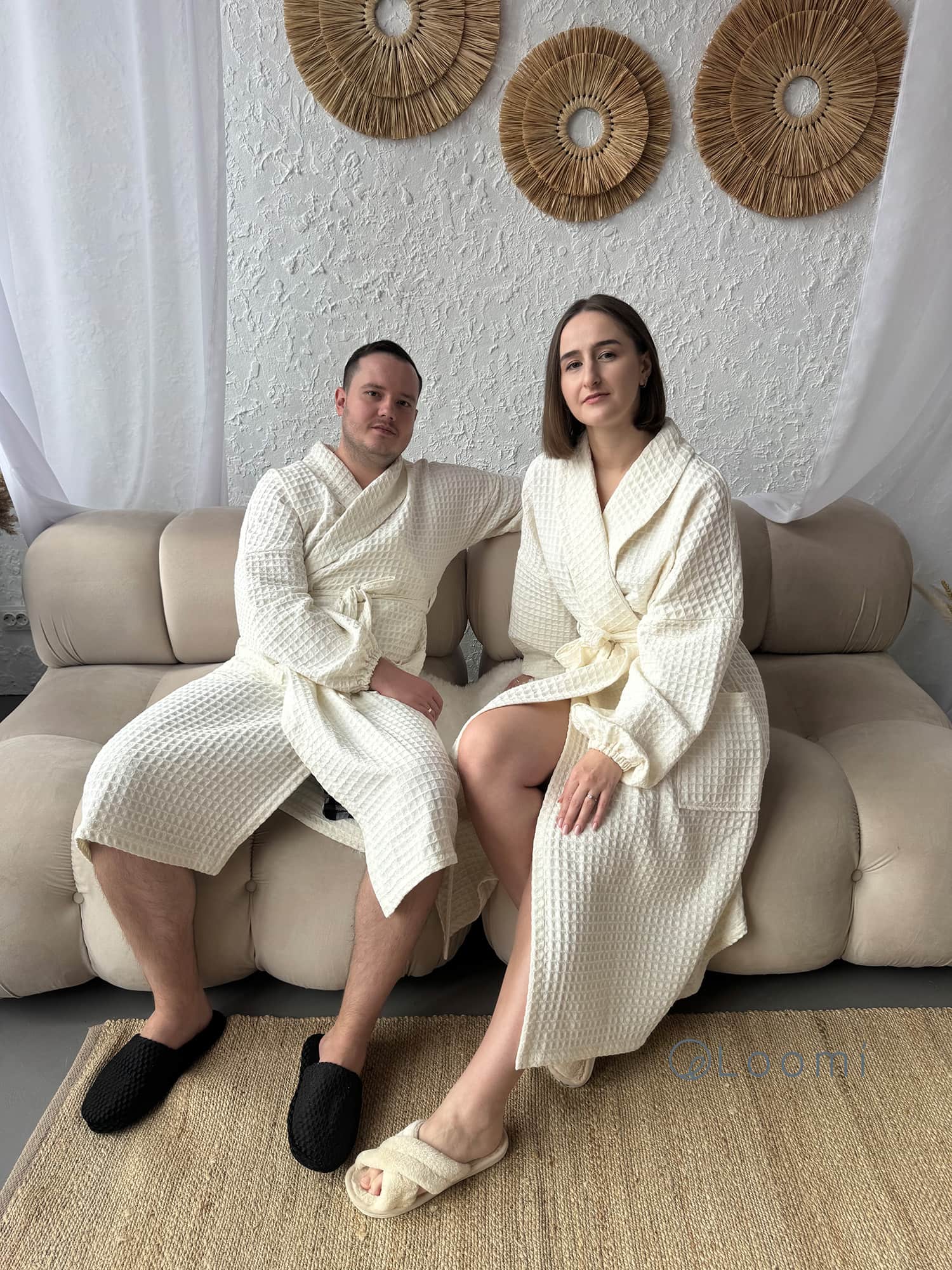 Чоловічий халат з грецької вафельки Greece