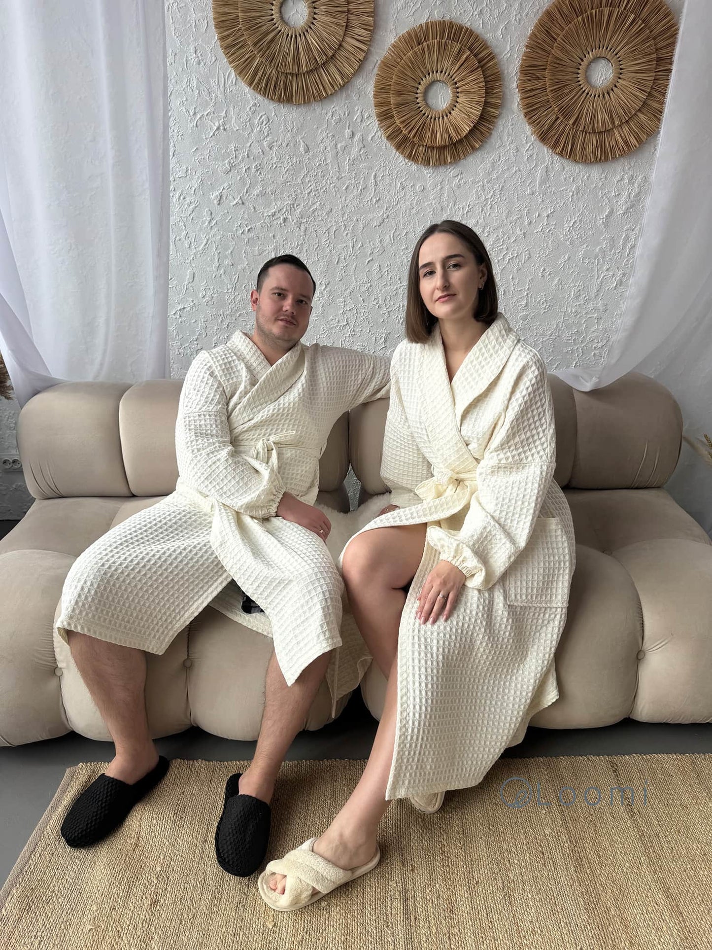 Чоловічий халат з грецької вафельки Greece