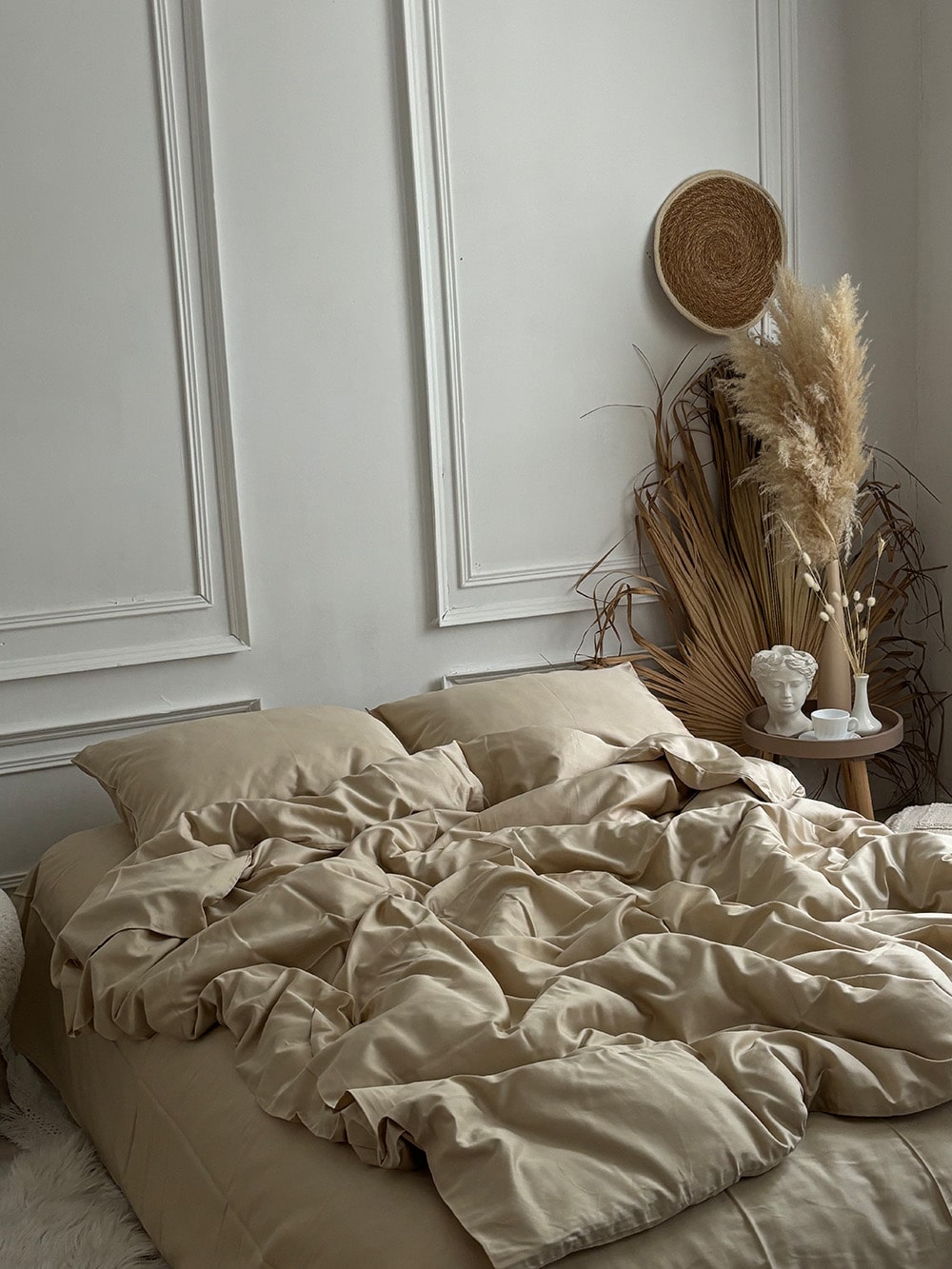 Комплект постільної білизни із преміум сатину Beige