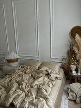 Комплект постільної білизни із преміум сатину Beige