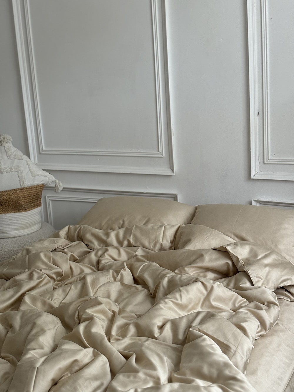 Комплект постільної білизни із преміум сатину Beige