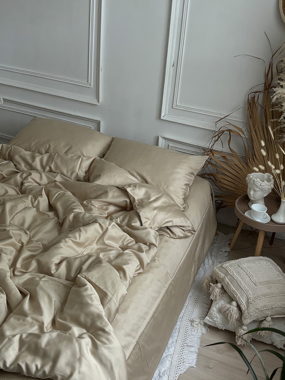 Комплект постільної білизни із преміум сатину Beige