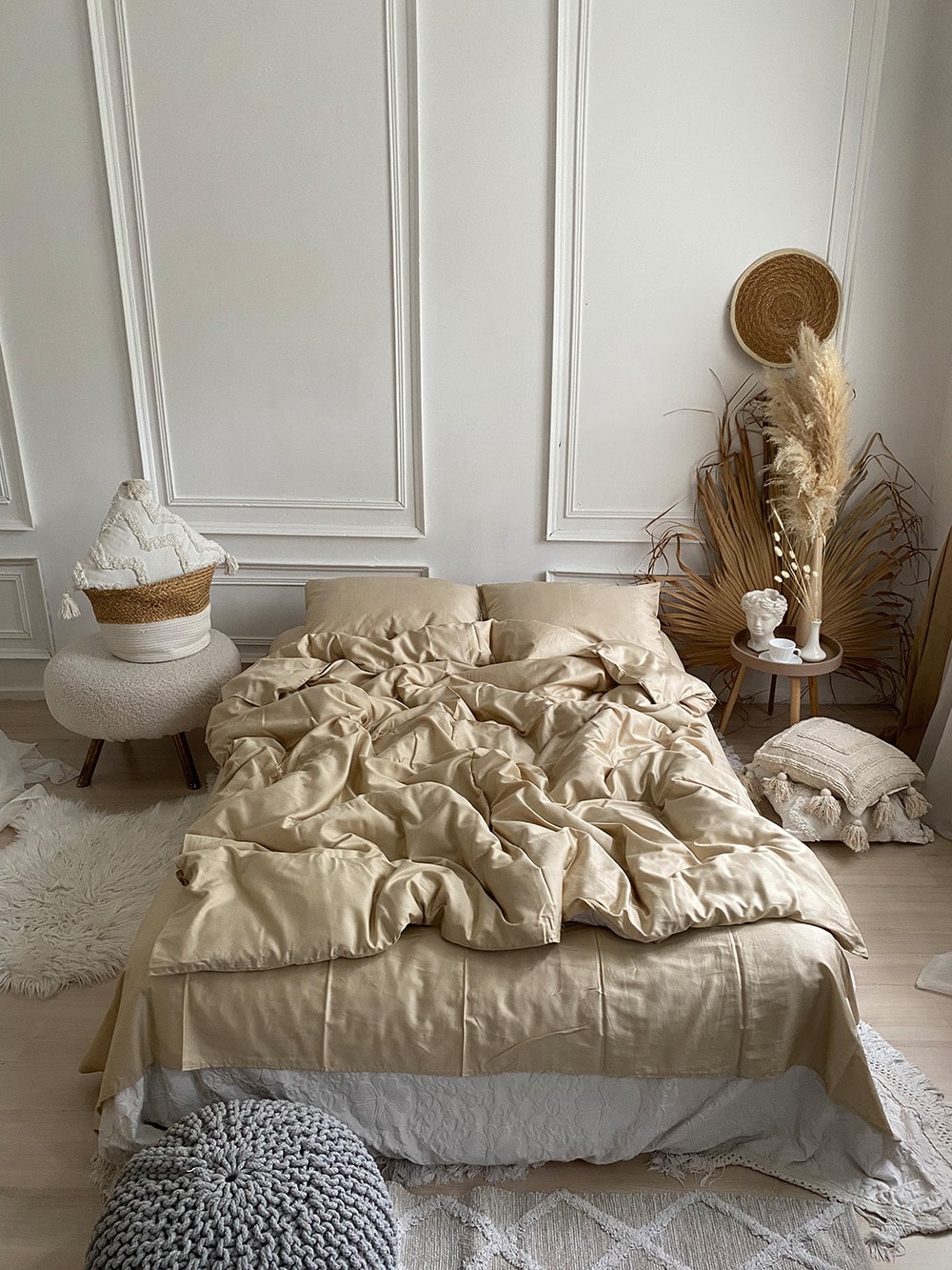 Комплект постільної білизни із преміум сатину Beige