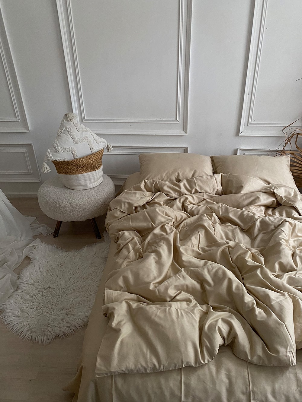 Комплект постільної білизни із преміум сатину Beige