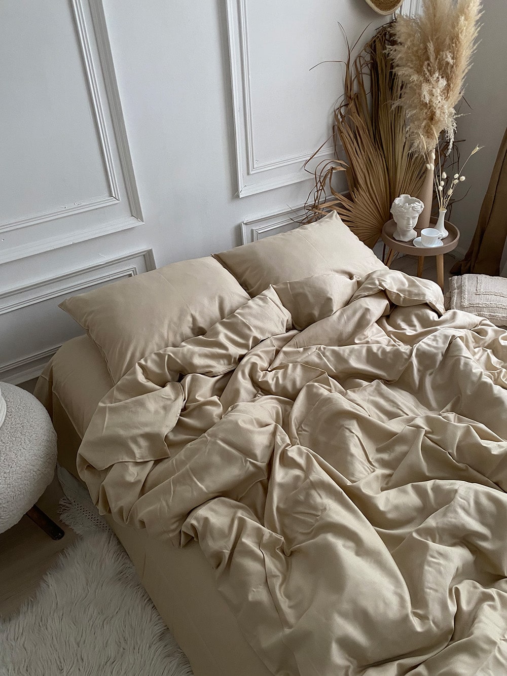 Комплект постільної білизни із преміум сатину Beige