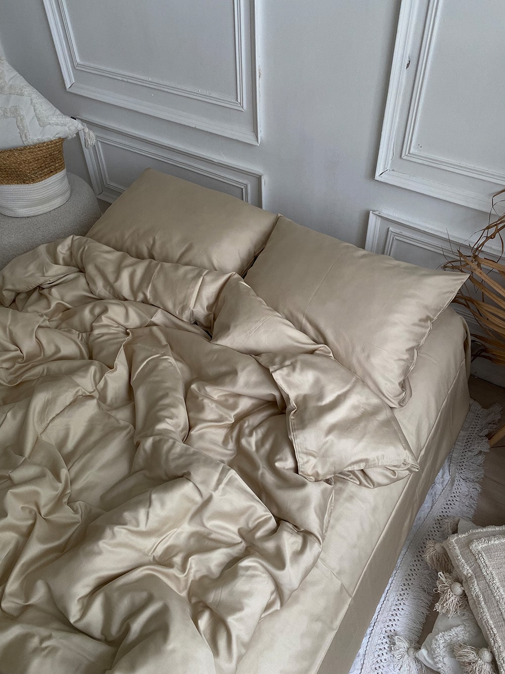 Комплект постільної білизни із преміум сатину Beige