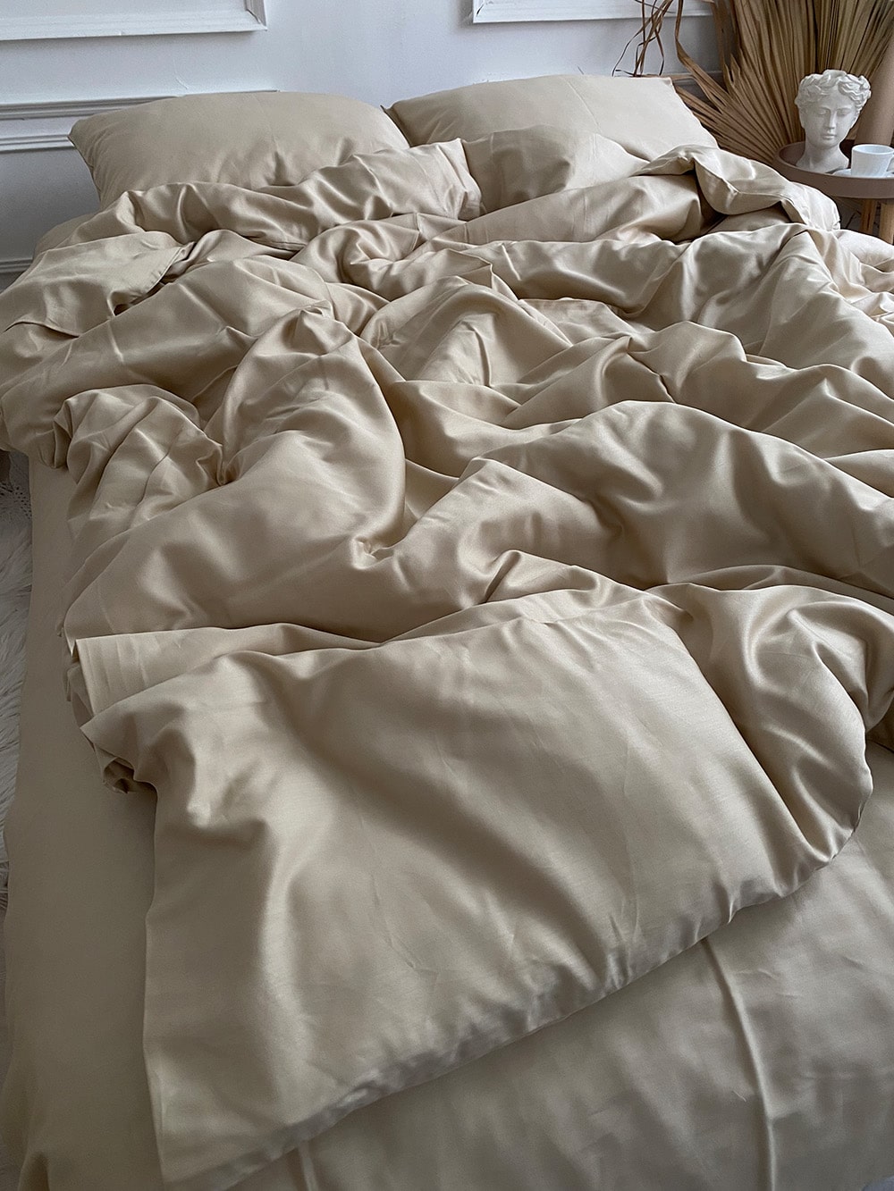 Комплект постільної білизни із преміум сатину Beige