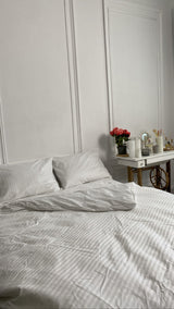 Комплект постільної білизни зі страйп сатину White