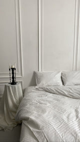 Комплект постільної білизни зі страйп сатину White