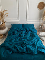 Комплект постільної білизни зі страйп сатину Sea-Green