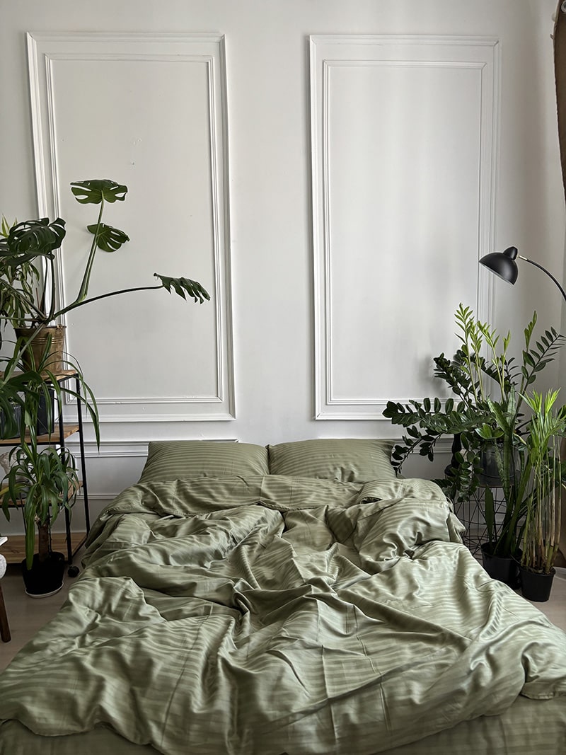 Комплект постільної білизни зі страйп сатину Olive