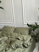 Комплект постільної білизни зі страйп сатину Olive