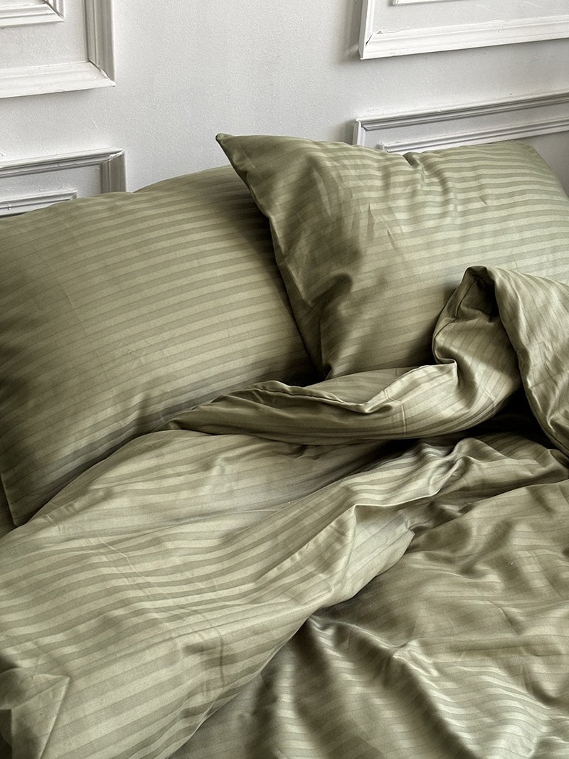 Комплект постільної білизни зі страйп сатину Olive