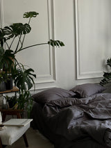 Комплект постільної білизни зі страйп сатину Antratsyt