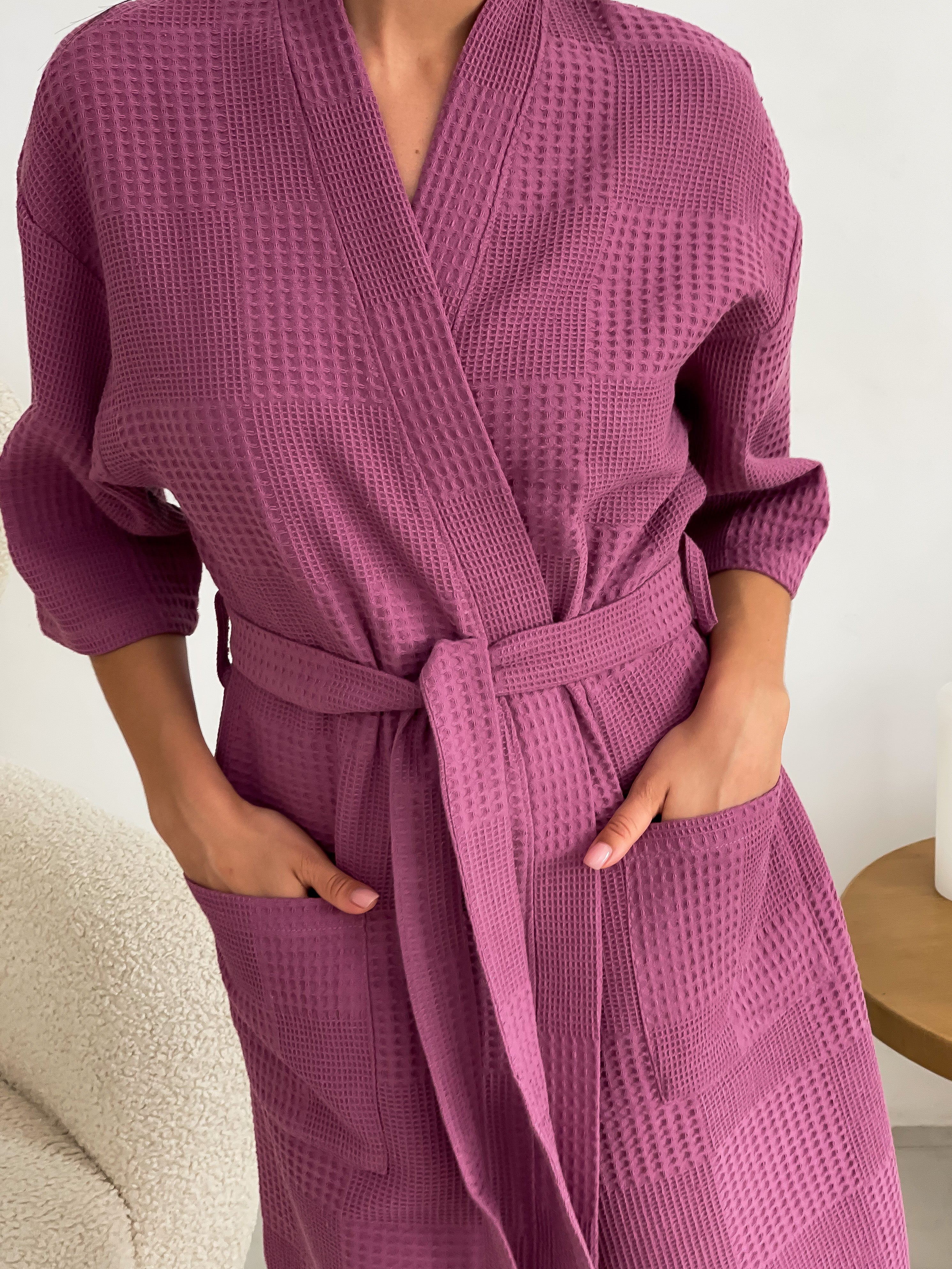 Жіночий халат вафельний Kimono