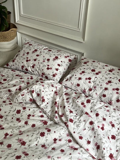 Комплект постільної білизни із бязі Red Flowers