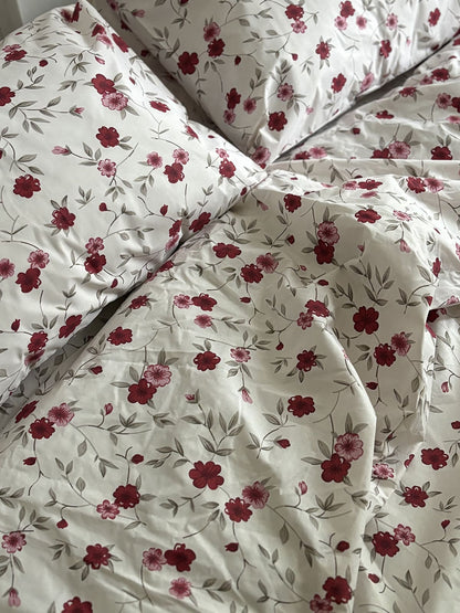 Комплект постільної білизни із бязі Red Flowers